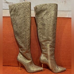 INC International Concepts Gold Over the Knee Boots
